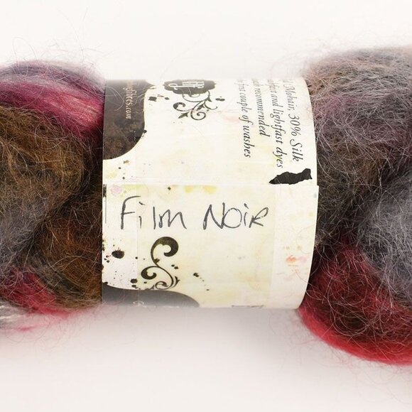 Hedgehog Fibres Kidsilk Lace Yarn Kid Mohair Silk Hand-Dyed Film Noir - Picture 4 of 4